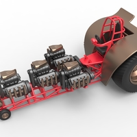 Pulling tractor with 4 engines V8 Version 5 Scale 1:25 - Thumbnail 2