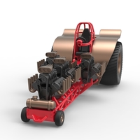 Pulling tractor with 4 engines V8 Version 5 Scale 1:25 - Thumbnail 4