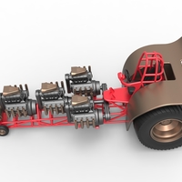 Pulling tractor with 4 engines V8 Version 5 Scale 1:25 - Thumbnail 9