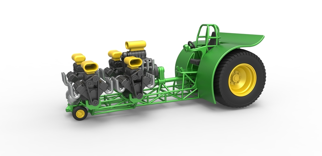 Pulling tractor with 5 engines V8 Version 5 Scale 1:25 3D Print 494737