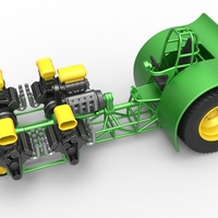 Pulling tractor with 5 engines V8 Version 5 Scale 1:25 - Thumbnail 2