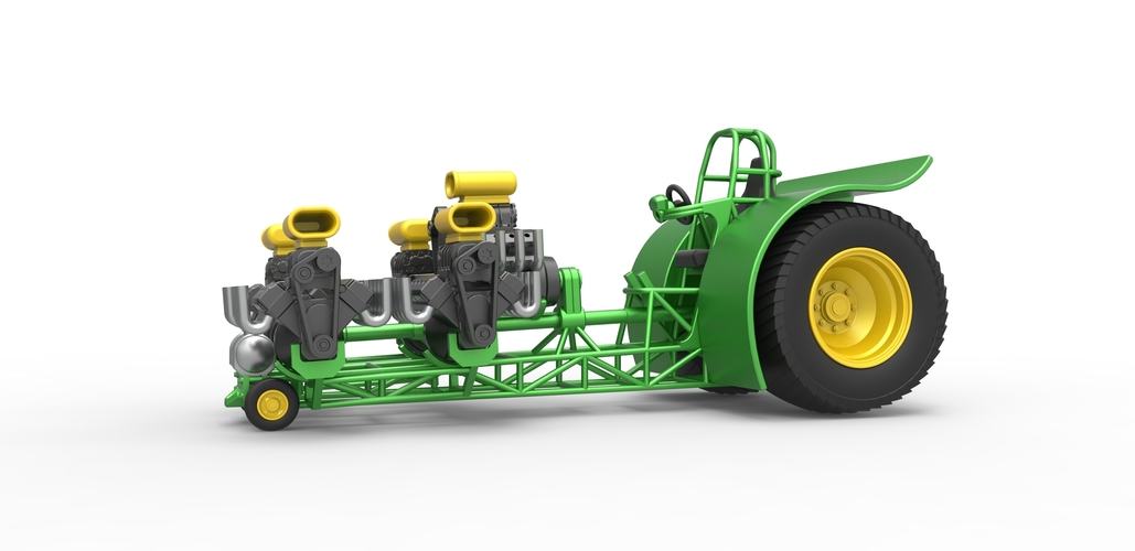 Pulling tractor with 5 engines V8 Version 5 Scale 1:25 3D Print 494739