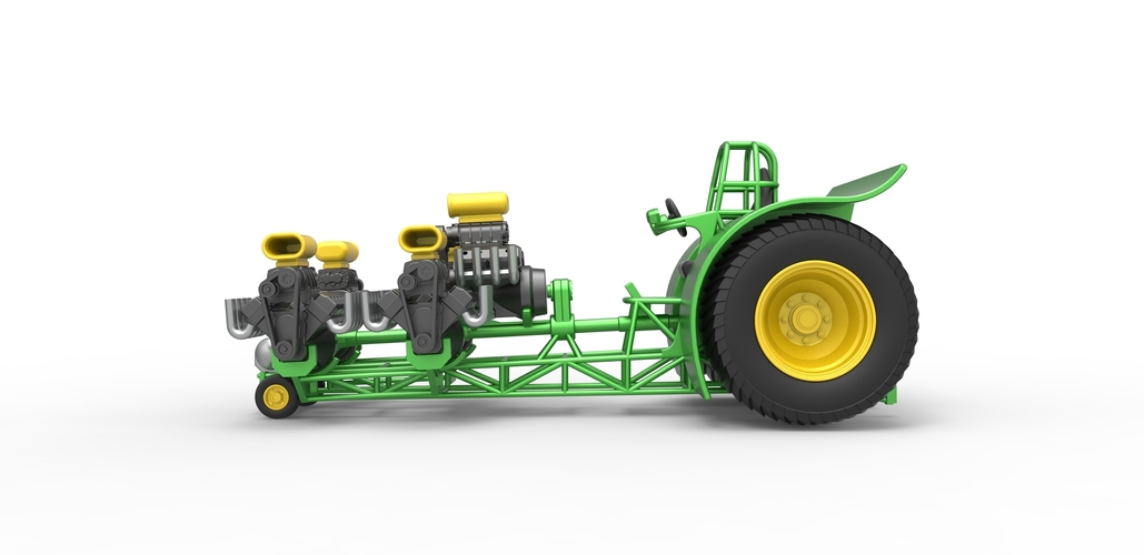 Pulling tractor with 5 engines V8 Version 5 Scale 1:25 3D Print 494744