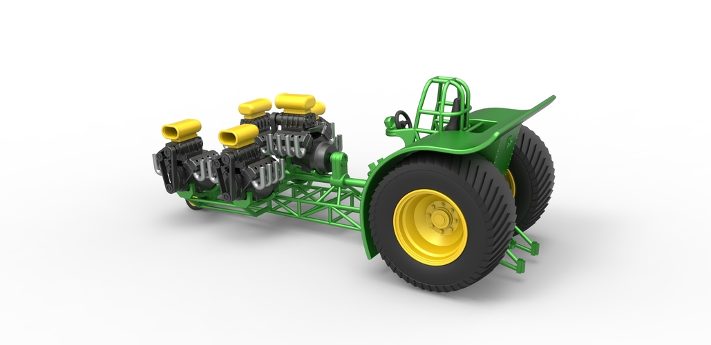 Pulling tractor with 5 engines V8 Version 5 Scale 1:25 3D Print 494747