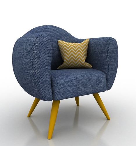 Single Seat Sofa Chair- Jeans Couch-2 3D Print 494765