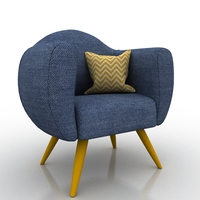 Single Seat Sofa Chair- Jeans Couch-2 - Thumbnail 1