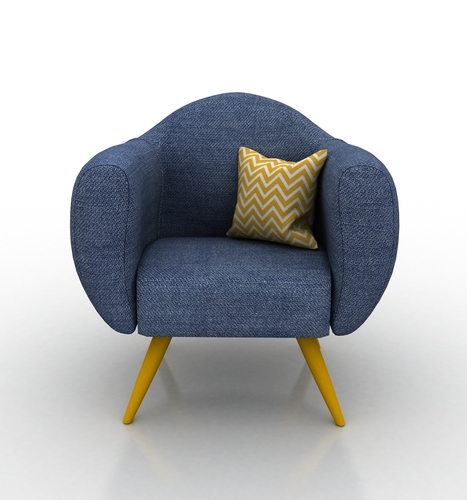 Single Seat Sofa Chair- Jeans Couch-2 3D Print 494766