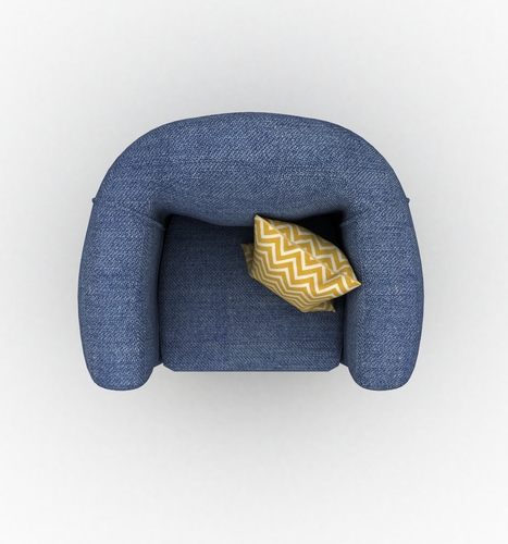 Single Seat Sofa Chair- Jeans Couch-2 3D Print 494767