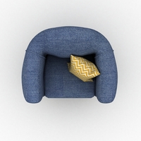 Single Seat Sofa Chair- Jeans Couch-2 - Thumbnail 3