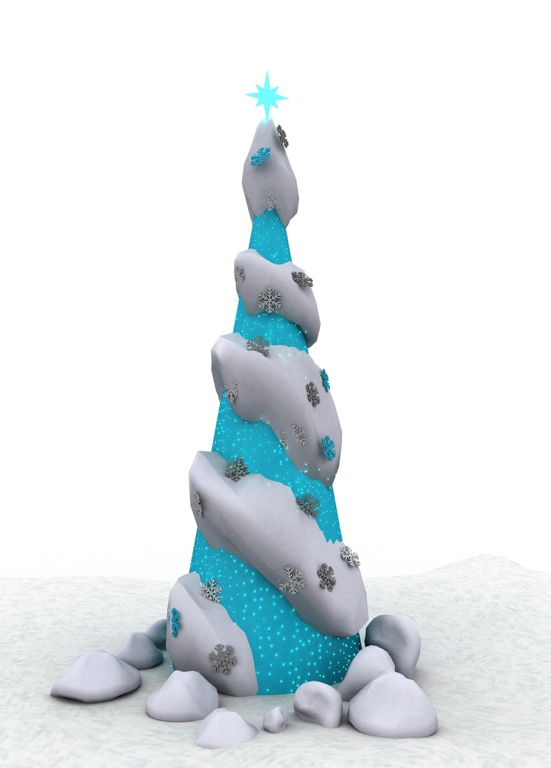Twisted Cyan Christmas Tree