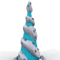 Small Twisted Cyan Christmas Tree 3D Printing 494844