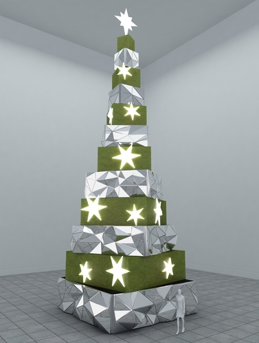 Modern Mirrors Christmas Tree 3D Print 494853