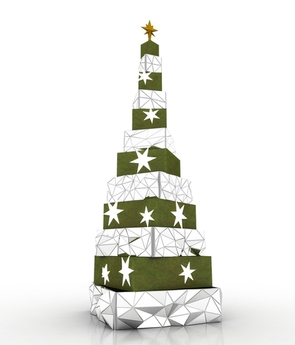 Modern Mirrors Christmas Tree 3D Print 494854