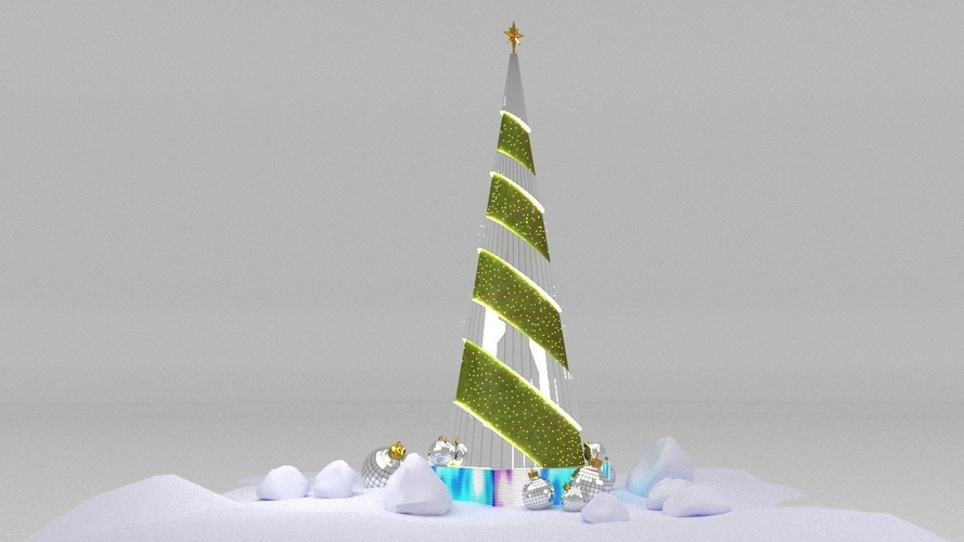 Twisted Mirrors Christmas Tree 3D Print 494857