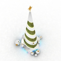 Small Twisted Mirrors Christmas Tree 3D Printing 494859