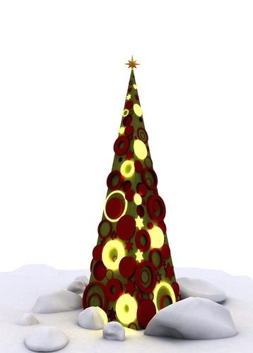 Light Rings Christmas Tree 3D Print 494863