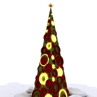 Small Light Rings Christmas Tree 3D Printing 494863