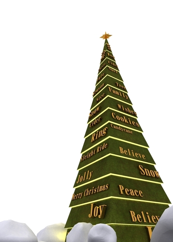 Golden Christmas Tree 3D Print 494873