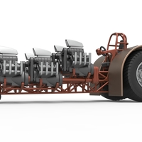 Pulling tractor with 6 engines V8 Version 3 Scale 1:25 - Thumbnail 3