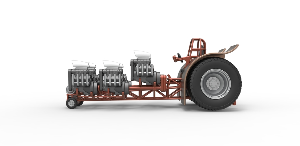 Pulling tractor with 6 engines V8 Version 3 Scale 1:25 3D Print 494897