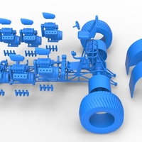 Pulling tractor with 6 engines V8 Version 3 Scale 1:25 - Thumbnail 20