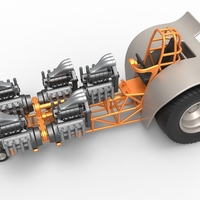 Pulling tractor with 5 engines V8 Version 6 Scale 1:25 - Thumbnail 2