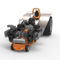 Pulling tractor with 5 engines V8 Version 6 Scale 1:25 - Thumbnail 4