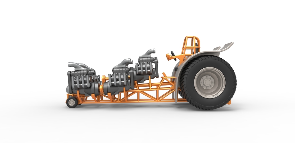 Pulling tractor with 5 engines V8 Version 6 Scale 1:25 3D Print 494970