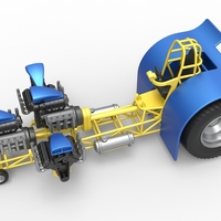 Pulling tractor with 4 engines V8 Version 6 Scale 1:25 - Thumbnail 1