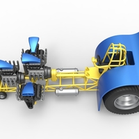 Pulling tractor with 4 engines V8 Version 6 Scale 1:25 - Thumbnail 9