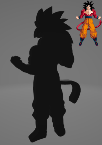 GOKU SUPER SAIYAN 4 WALL DECORATION 3D Print 495395