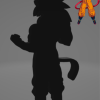 Small GOKU SUPER SAIYAN 4 WALL DECORATION 3D Printing 495395