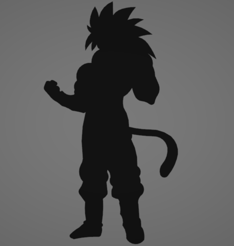 GOKU SUPER SAIYAN 4 WALL DECORATION 3D Print 495396