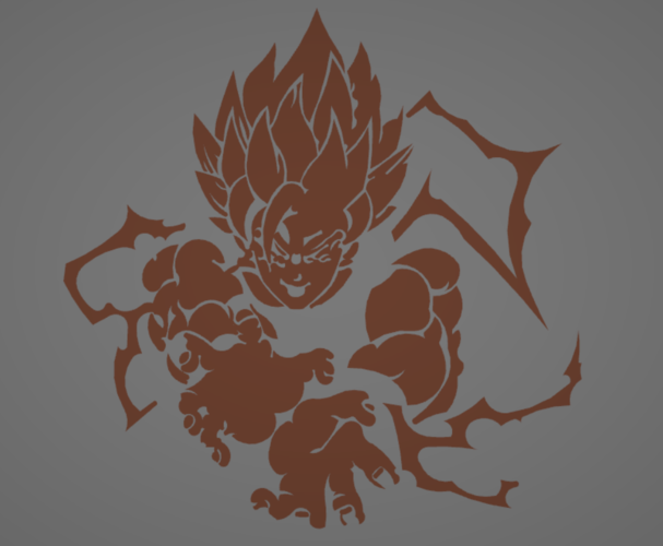 Free STL file Goku Kamehameha silhouette 👤・3D printing design to