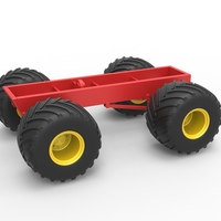 Small Diecast old school monster truck chassis Scale 1:25 3D Printing 495470