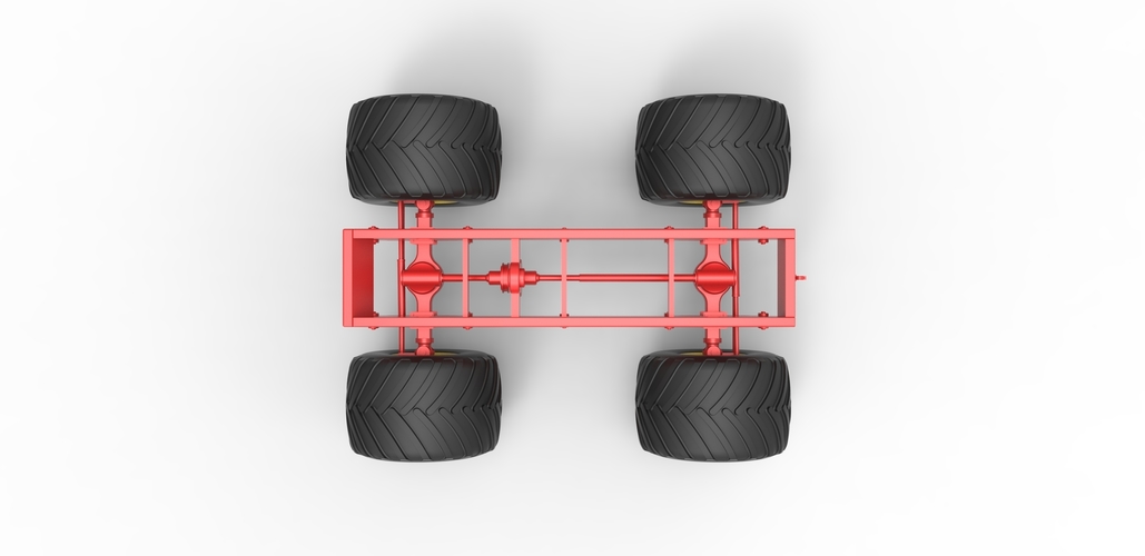 Diecast old school monster truck chassis Scale 1:25 3D Print 495479