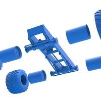 Diecast old school monster truck chassis Scale 1:25 - Thumbnail 16