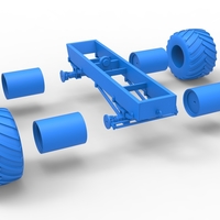 Diecast old school monster truck chassis Scale 1:25 - Thumbnail 17