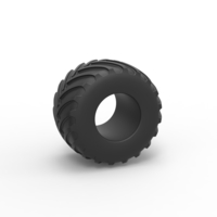 Small Diecast Monster Jam tire 18 Scale 1:25 3D Printing 495488