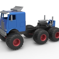 Small Diecast Monster truck 6x6 Scale 1:25 3D Printing 495545