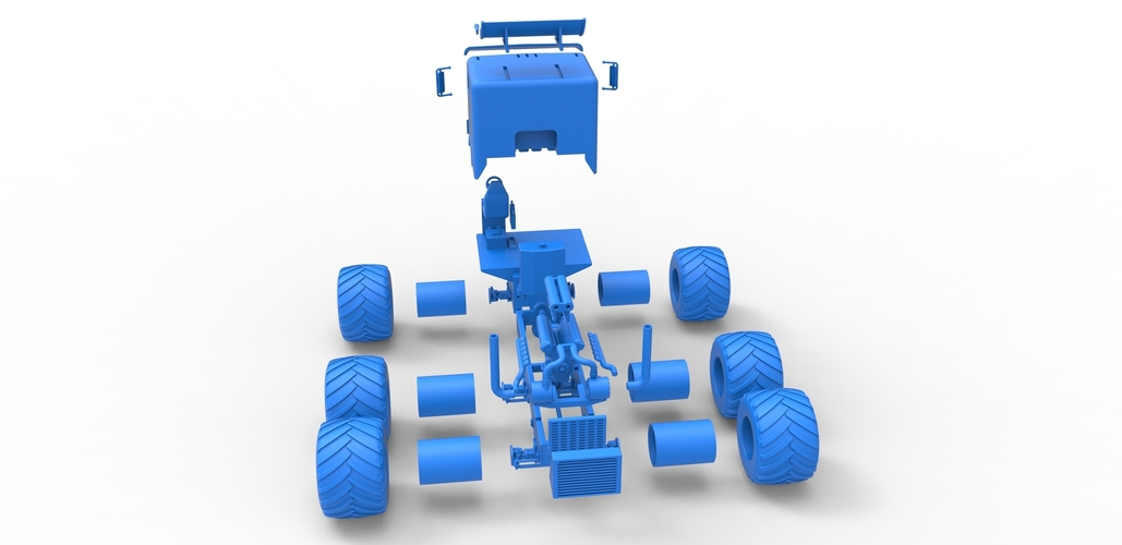 Diecast Monster truck 6x6 Scale 1:25 3D Print 495566