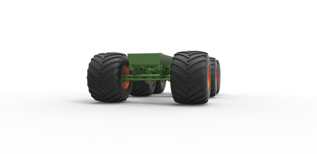 Diecast old school monster truck chassis 6x6 Scale 1:25 3D Print 495579