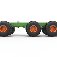Diecast old school monster truck chassis 6x6 Scale 1:25 - Thumbnail 8
