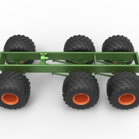 Diecast old school monster truck chassis 6x6 Scale 1:25 - Thumbnail 9