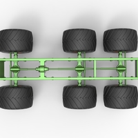 Diecast old school monster truck chassis 6x6 Scale 1:25 - Thumbnail 10