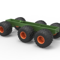 Diecast old school monster truck chassis 6x6 Scale 1:25 - Thumbnail 11