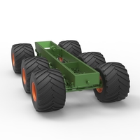 Diecast old school monster truck chassis 6x6 Scale 1:25 - Thumbnail 12