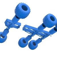 Diecast old school monster truck chassis 6x6 Scale 1:25 - Thumbnail 16