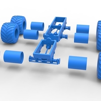 Diecast old school monster truck chassis 6x6 Scale 1:25 - Thumbnail 17