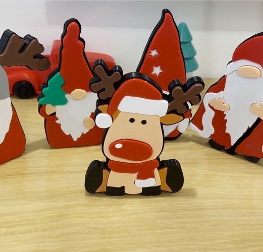 Cute Reindeer face for Christmas 3D Print 495598
